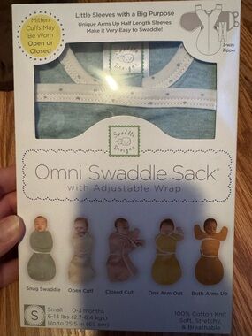 Swaddle Designs Omni Swaddle Sack in Light Blue and White
